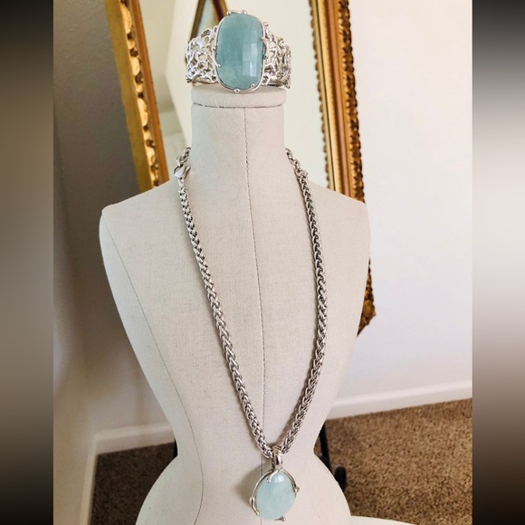 🔥Vintage Demi semi precious crystal bracelet necklace set - Picture 3 of 17